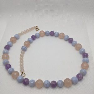 Multi-color Genuine Quartz Bead 20" Necklace